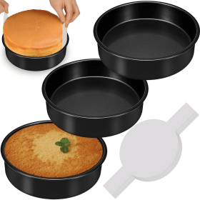 8-inch cake mold set (3 pieces), non-stick baking mold set, includes 90 sheets of pre-cut baking paper