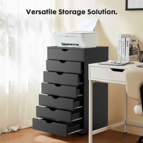 Storage Cabinet Dressers with Wheels Mobile Organizer Drawers for Office, Bedroom, Home (Option: Black/7 Drawers)