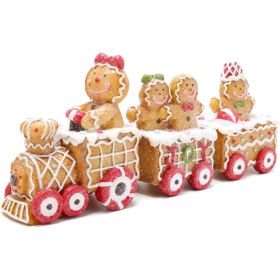 9.25IN Gingerbread Train Figurine, Home Tabletop Decor For Christmas (Option: BROWN)