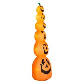 9FT Halloween Inflatable Stacked Pumpkins,Blow Up 6 Pumpkins Inflatable With Built-in LED Lights Outdoor Decorations Large Party Yard Decoration (Option: Default)