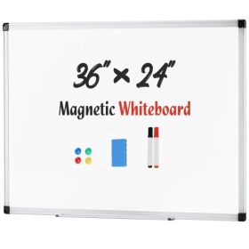 Magnetic Dry Erase Board, 36 X 24 Inches White Board for Home Office School,Sliver Reinforced Aluminum Frame (Option: White)