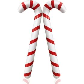 2pcs Inflatable Candy Canes Balloons For Christmas Candy Cane Decorations (Option: Red)